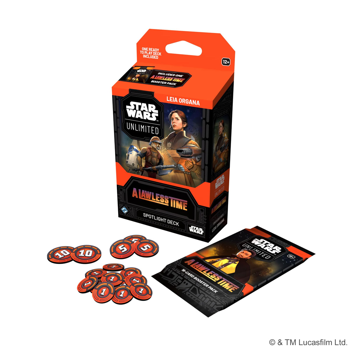 Asmodee Star Wars Unlimited Leia Spotlight exclusive cards showcase collectible four-card set.