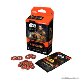 Asmodee Star Wars Unlimited Leia Spotlight exclusive cards showcase collectible four-card set.
