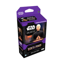Asmodee Star Wars Unlimited Chancellor Palpatine deck box, ready for fast 2-player battles.