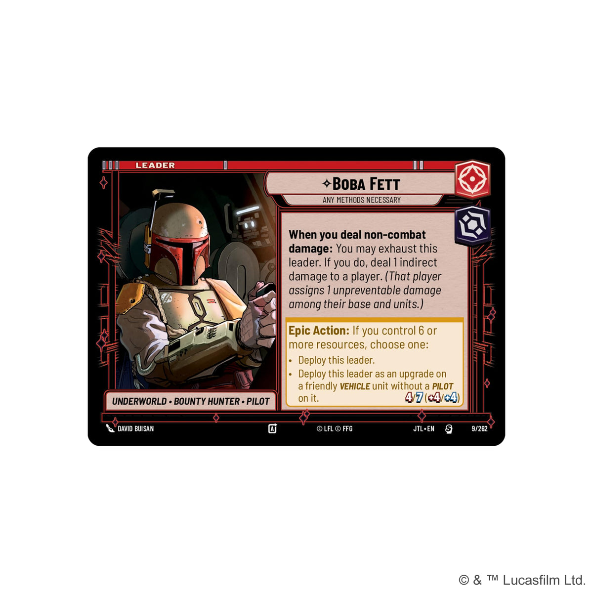 Asmodee Star Wars Unlimited Boba Fett Spotlight Deck highlights Piloting for new tactics