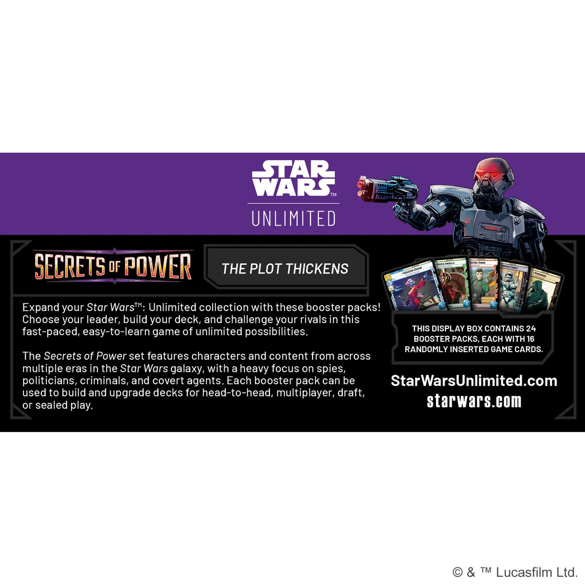 Asmodee Star Wars Unlimited base and token cards enhance deck building options.