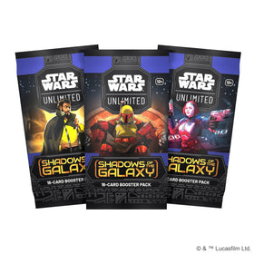 Asmodee Star Wars Unlimited Shadows of the Galaxy leader and base cards ready for deck building.