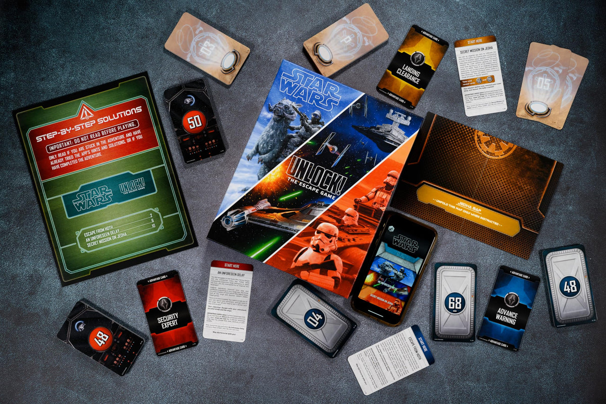 Asmodee Star Wars UNLOCK! Mission items visuals – collect and combine tools for escape challenges
