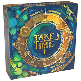 Asmodee Take Time: clock with cards for cooperative puzzle play.