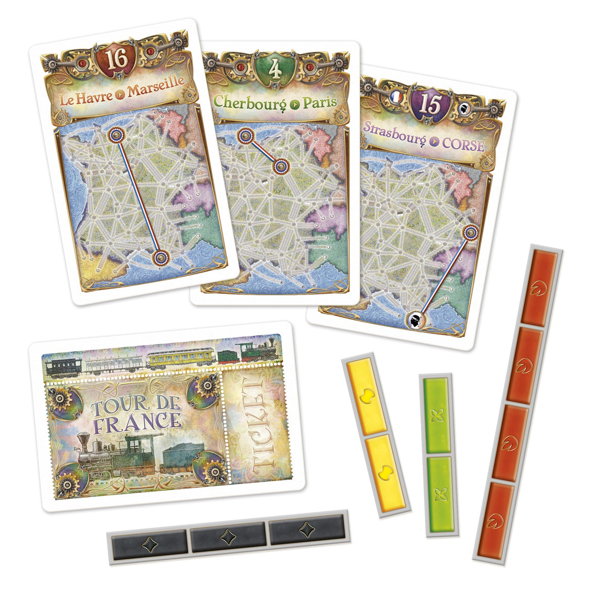 Asmodee Ticket to Ride France railways being laid across maps during gameplay