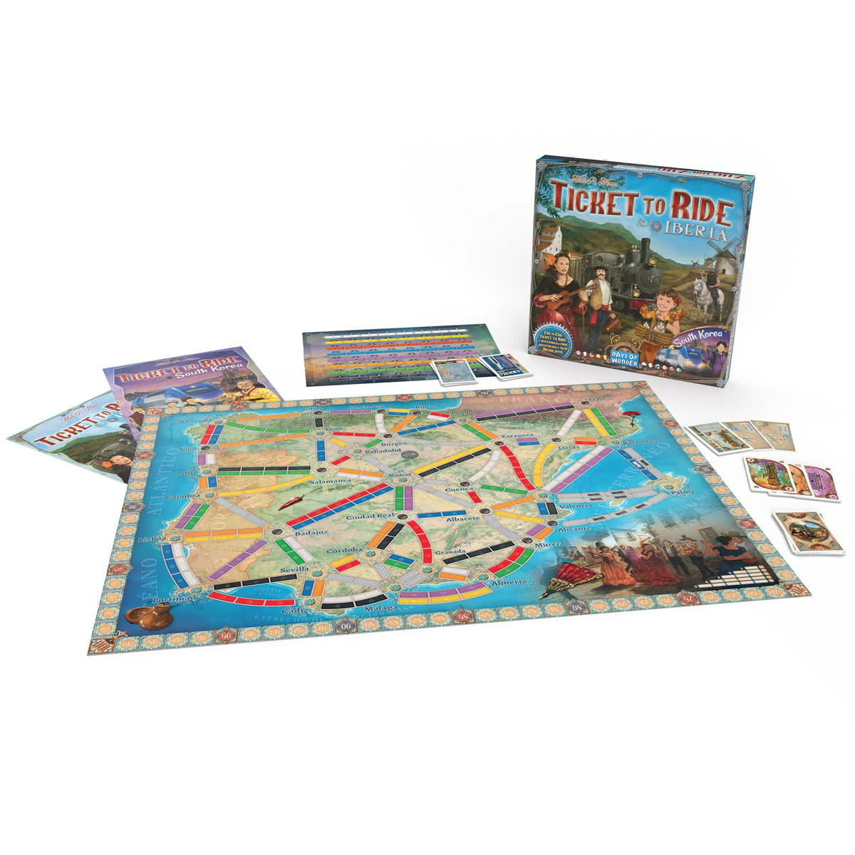 Asmodee Ticket to Ride Iberia + South Korea expansion festival cards highlight cultural celebrations on routes