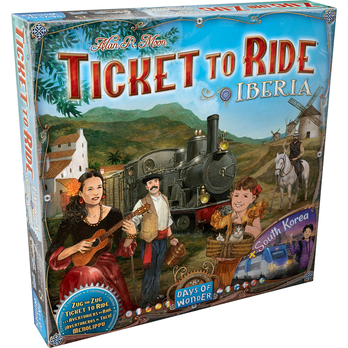 Asmodee Ticket to Ride Iberia + South Korea expansion map shows vibrant landscapes for family play