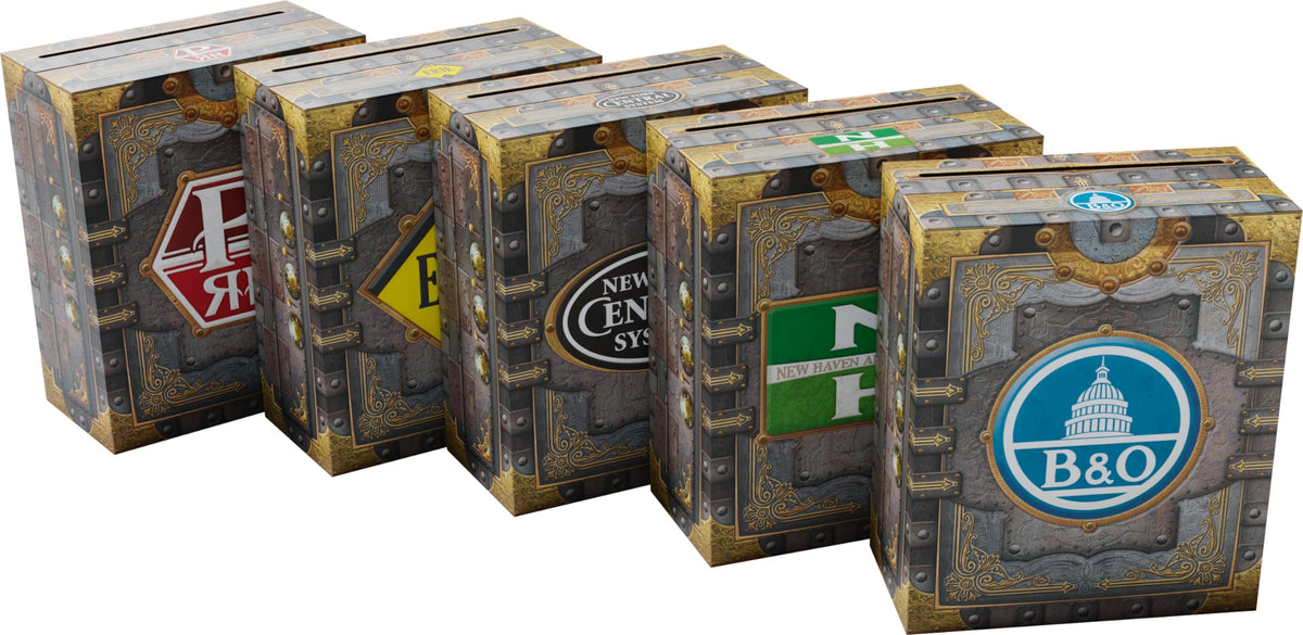 Asmodee Ticket to Ride Legacy game pieces including trains and cards for engaging setup
