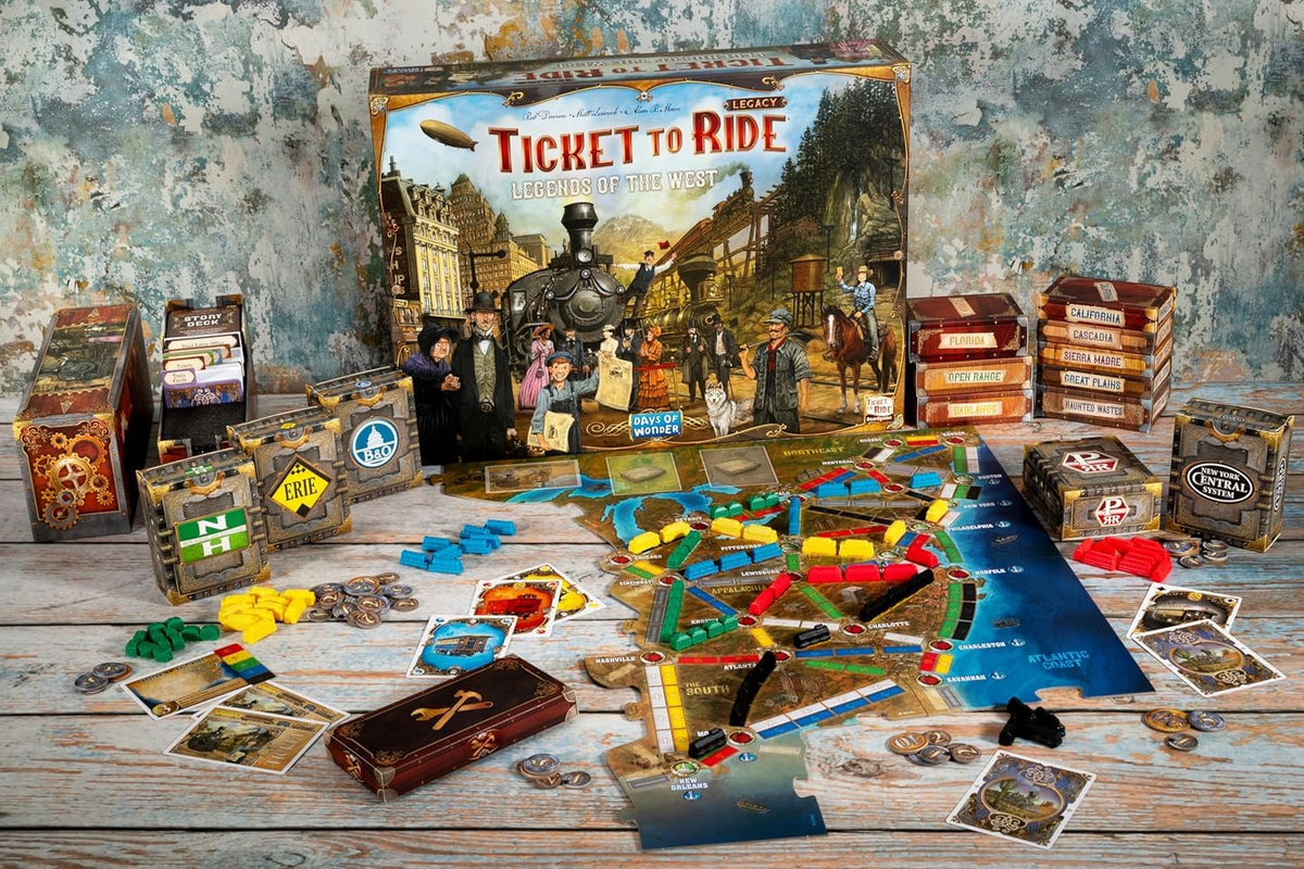 Asmodee Ticket to Ride Legacy map and tickets image inviting strategic planning nights