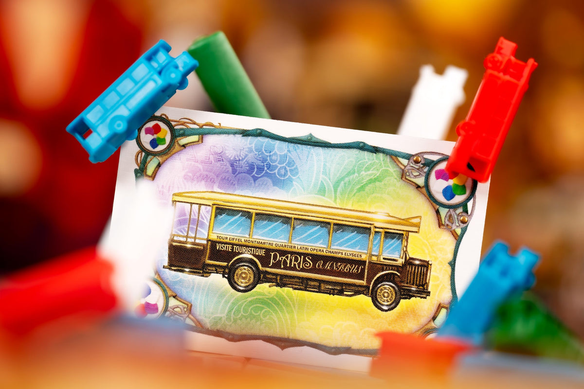 Asmodee Ticket to Ride Paris bus network imagery enhances theme and planning