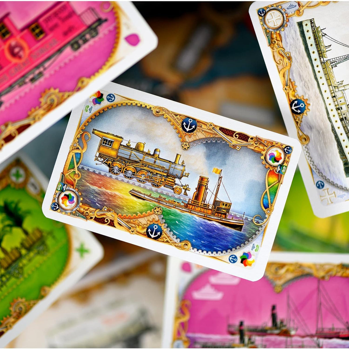 Asmodee Ticket to Ride Rails & Sails ship cards expand sea options.