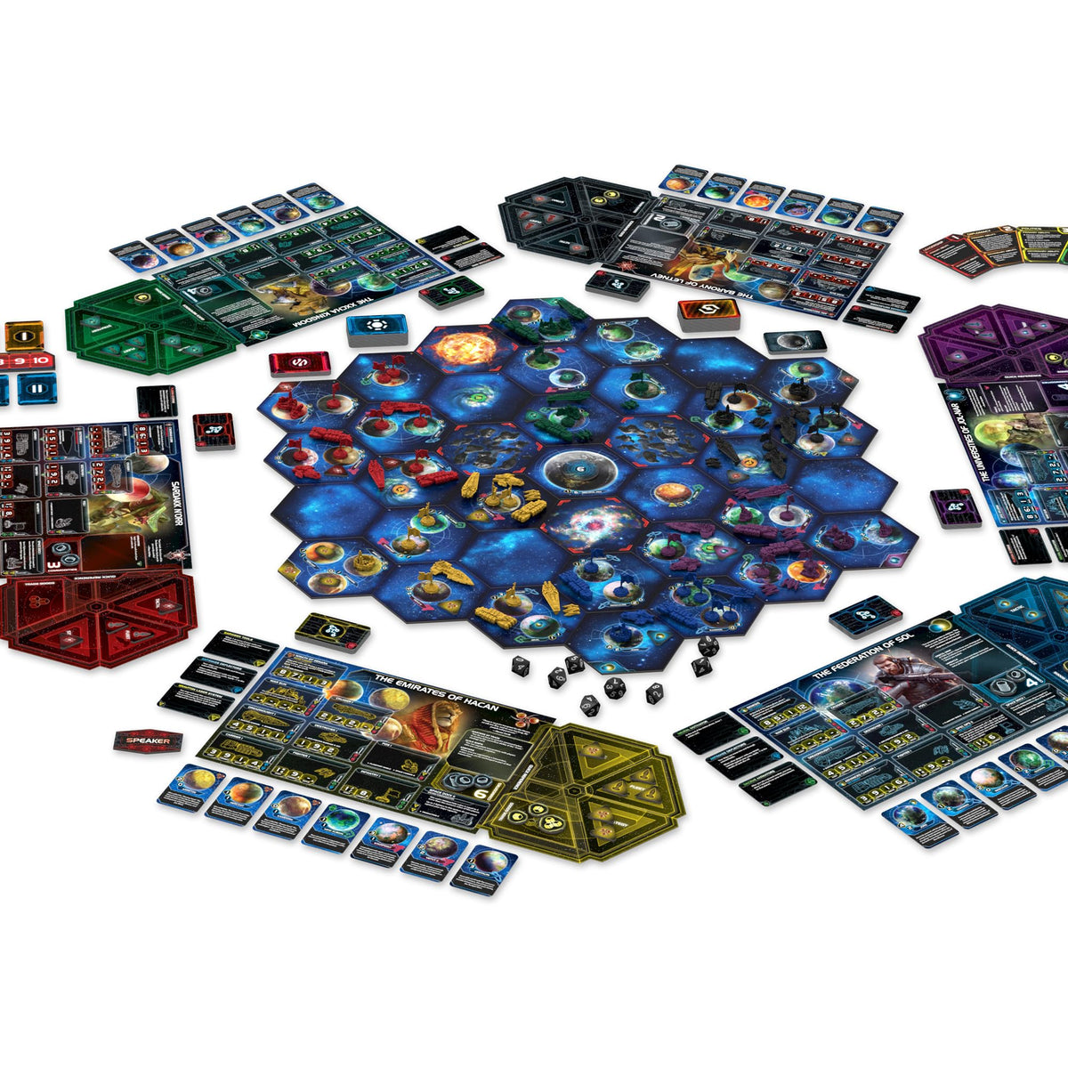 Asmodee Twilight Imperium 4e faction cards highlighting diverse playstyles