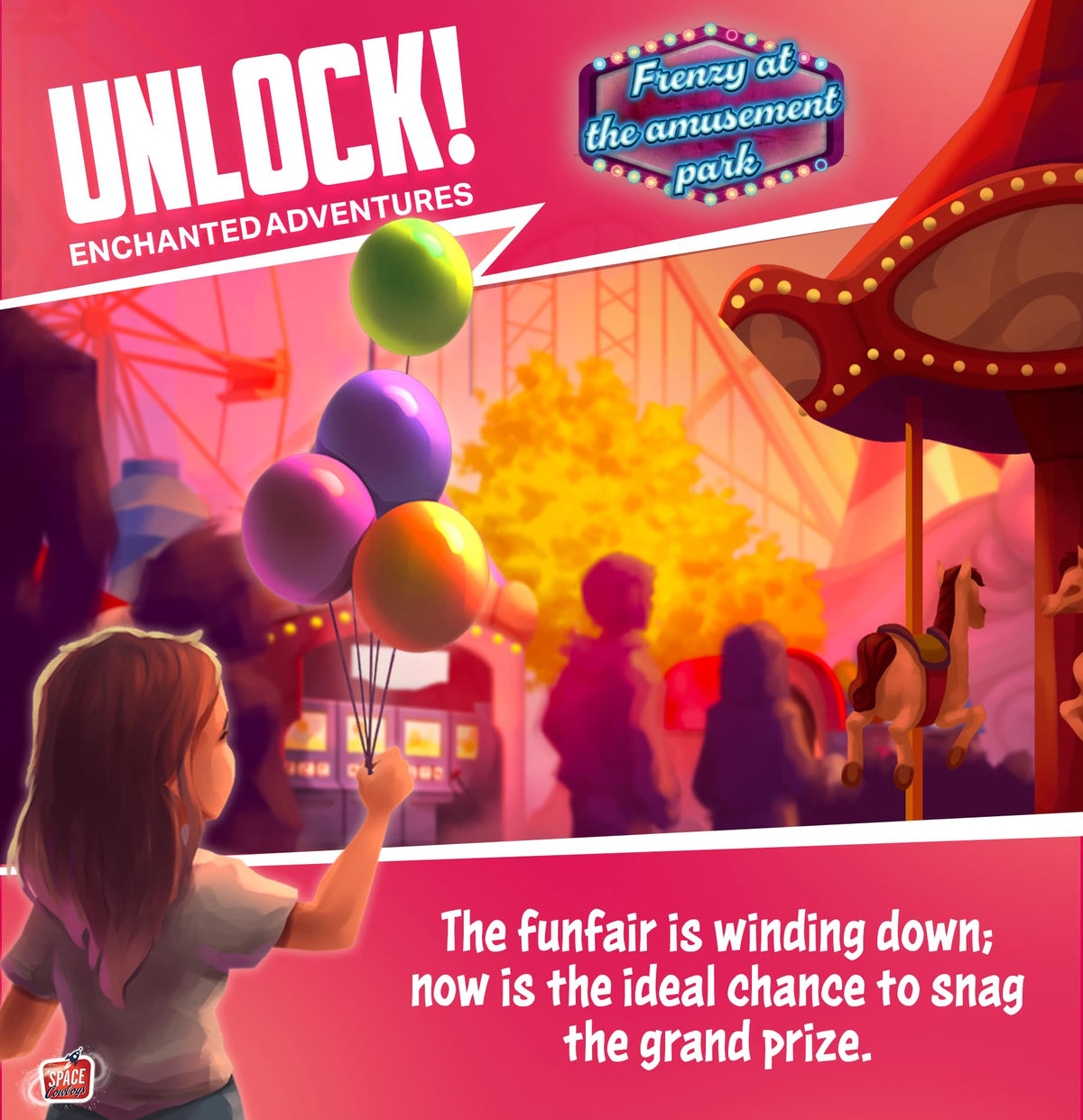 Asmodee Unlock! Enchanted Adventures component set enables quick setup.