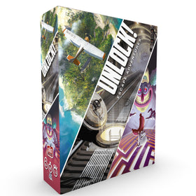 Asmodee Unlock! Escape Adventures box front for family game night and cooperative challenges.