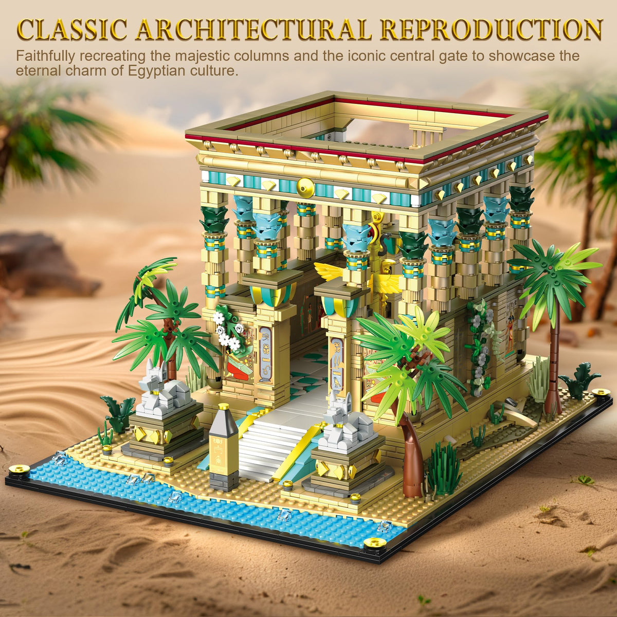 AsmrCap Philaedin Temple hieroglyph walls with intricate reliefs for educational display