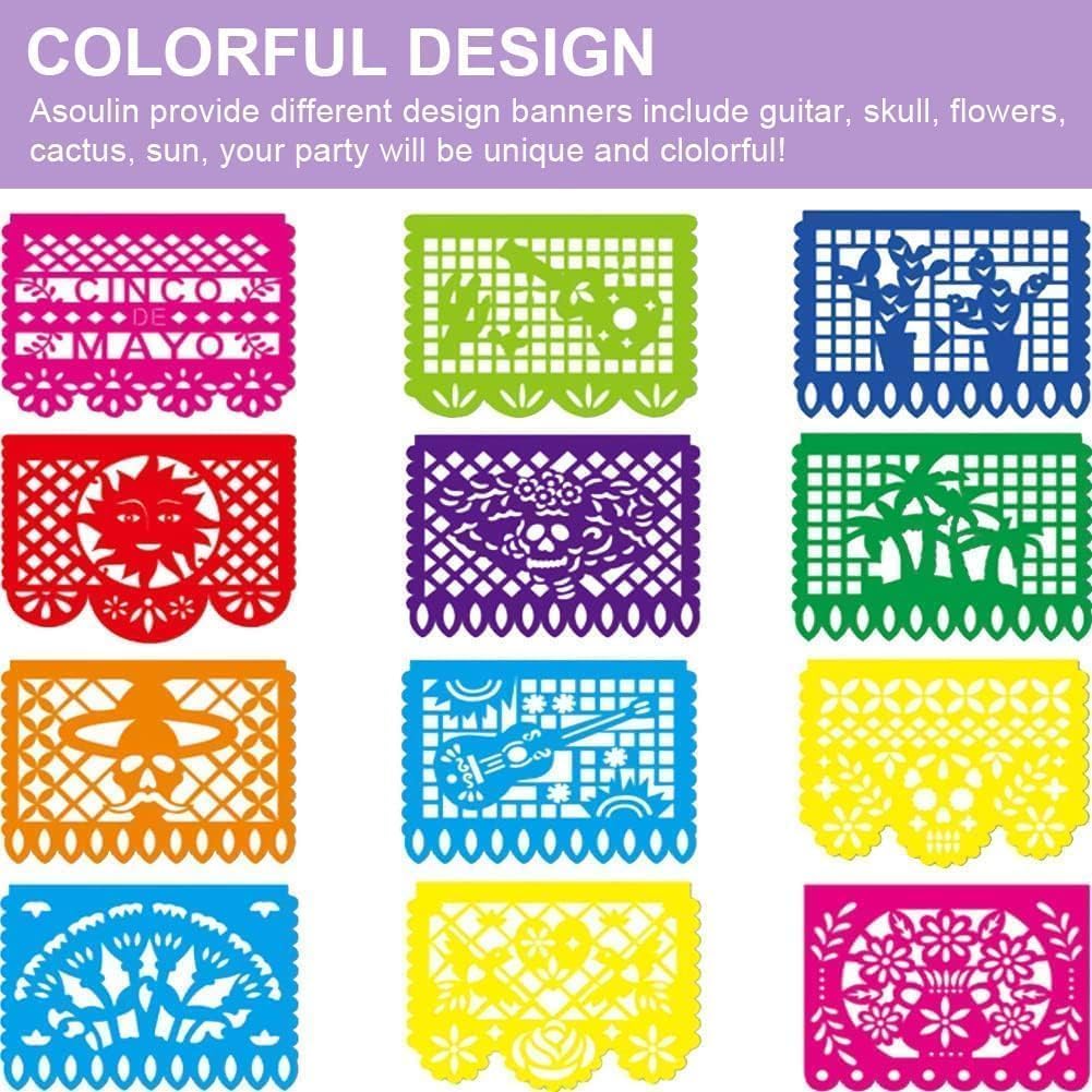 Asoulin Cinco de Mayo banner flower brings vibrant wall decoration
