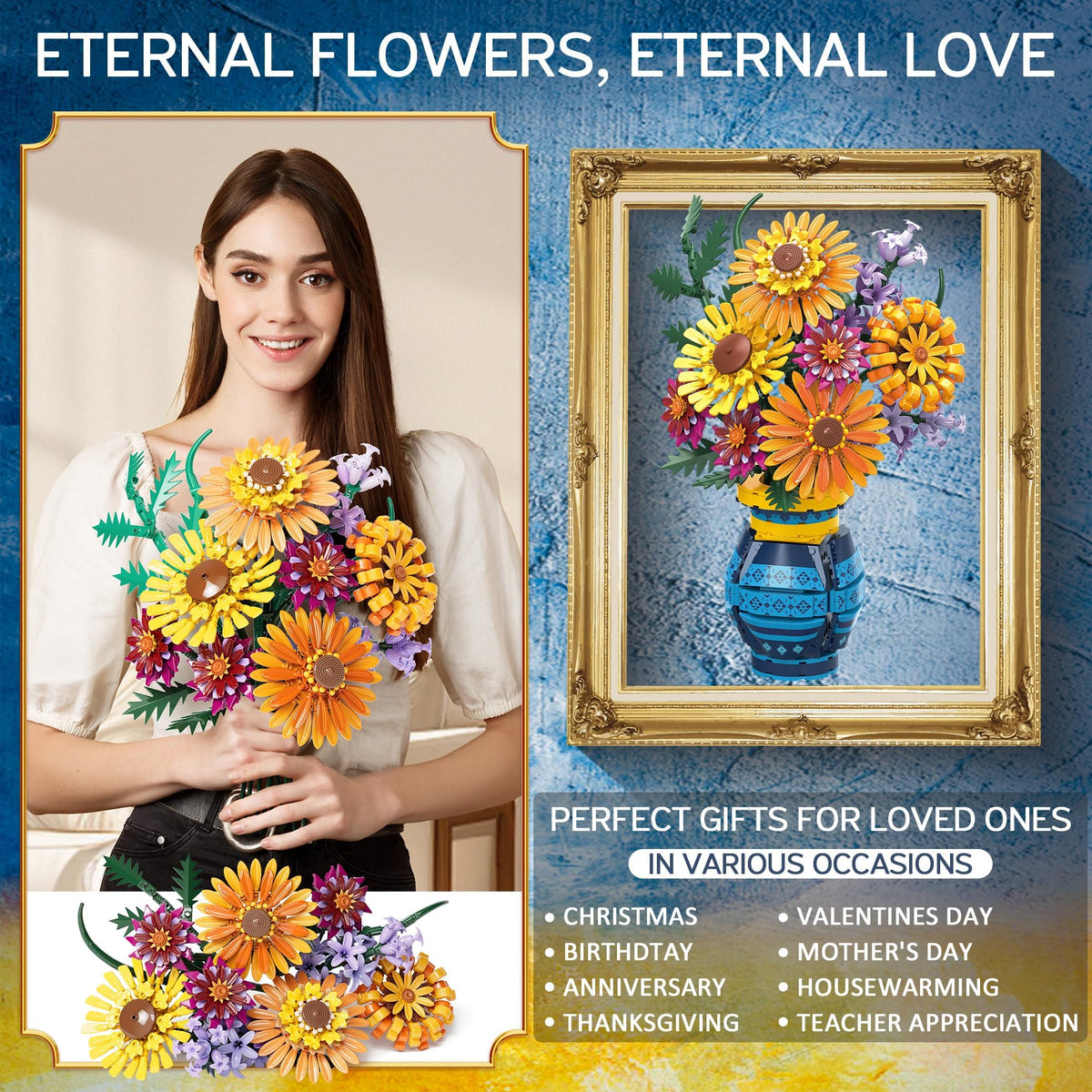 Asoulin decorative sunflower bouquet: perfect accent for living room or office