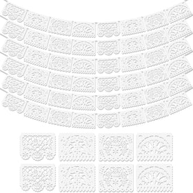 Asoulin white papel picado banner heart pattern for festive wedding decor.