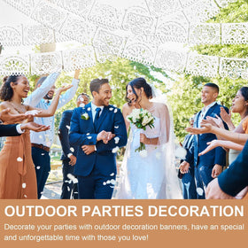 Asoulin white papel picado banner multi-use suitable for many events.