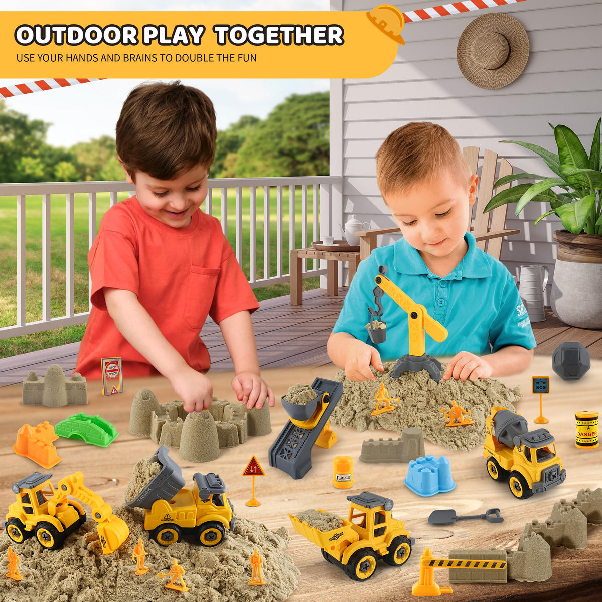 Asoxt conveyor truck set encourages sequencing and storytelling during builds.