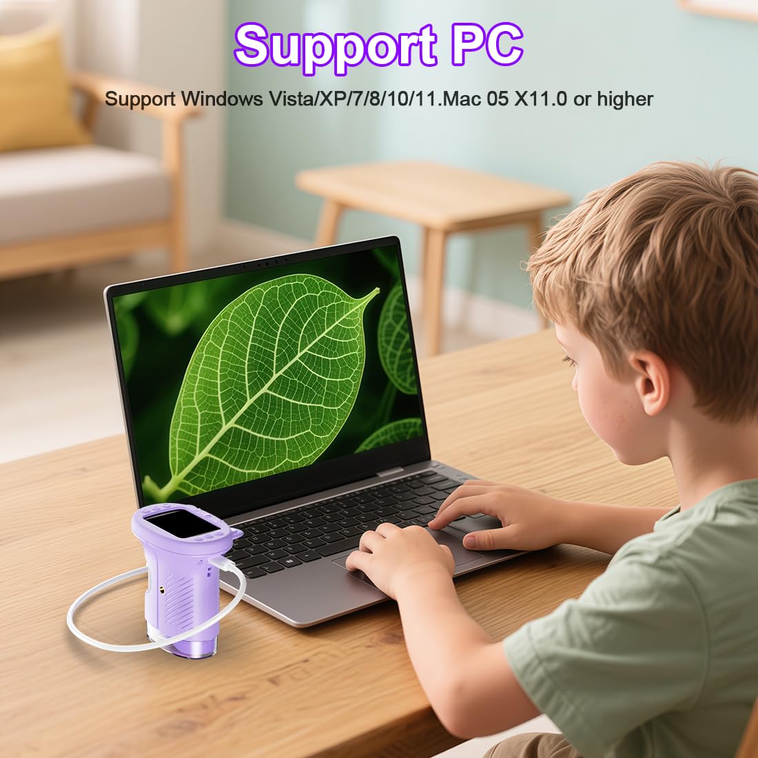 Aspoven 1000x portable design suitable for learning anywhere with kids.