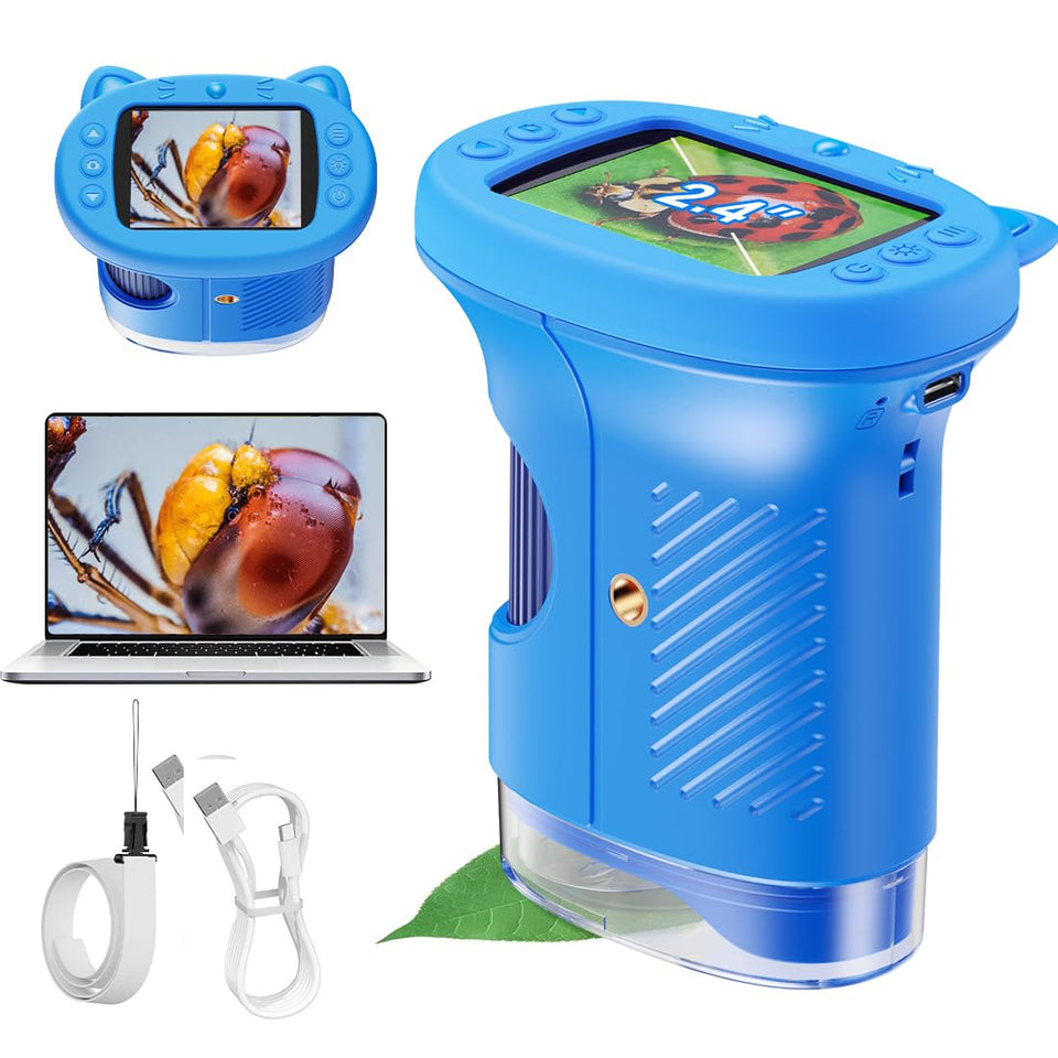 ASPOVEN handheld digital microscope with 4K camera enables close texture exploration.