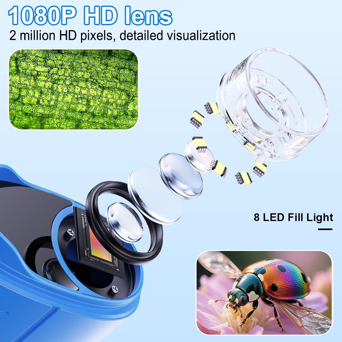 ASPOVEN adjustable LED lights for clear viewing in diverse lighting.