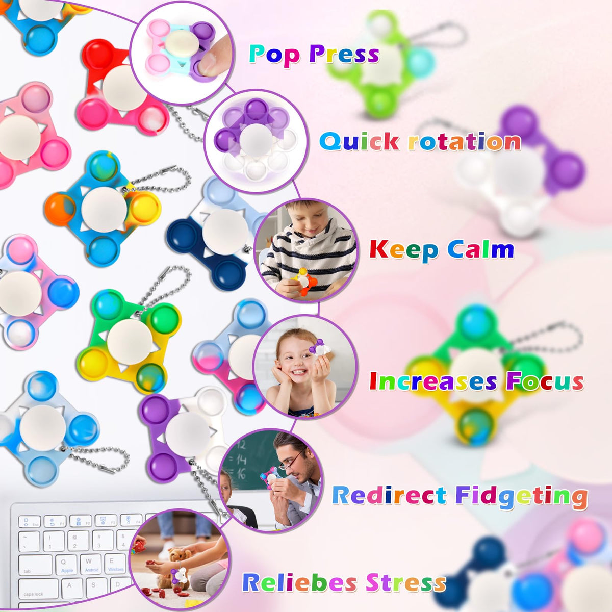 ASPULU pocket-size pop fidget spinners for portable use