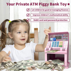 ASRIO ATM piggy bank coin-slot: automatic coin recognition for tracking savings.