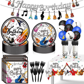 Asrnten XHCYGWY music theme banner for a guitar-inspired birthday party