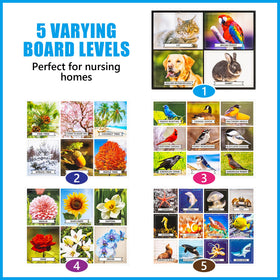 Assistex matching game board trees with colorful scenes to engage attention and focus