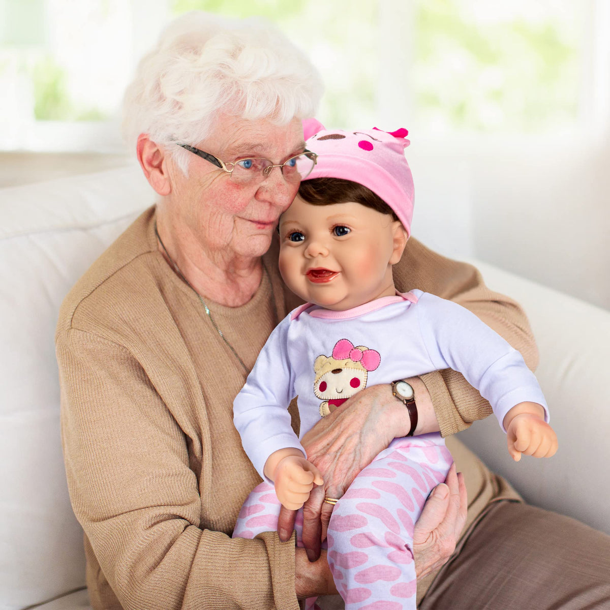 Assistex Reborn Doll face close-up showing lifelike expression for comforting companionship