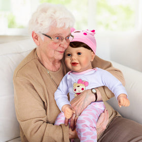 Assistex Reborn Doll face close-up showing lifelike expression for comforting companionship