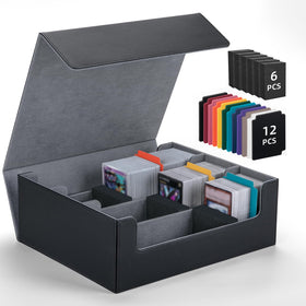 Astrell trading card storage box with 12 dividers keeps cards organized and protected during transport.