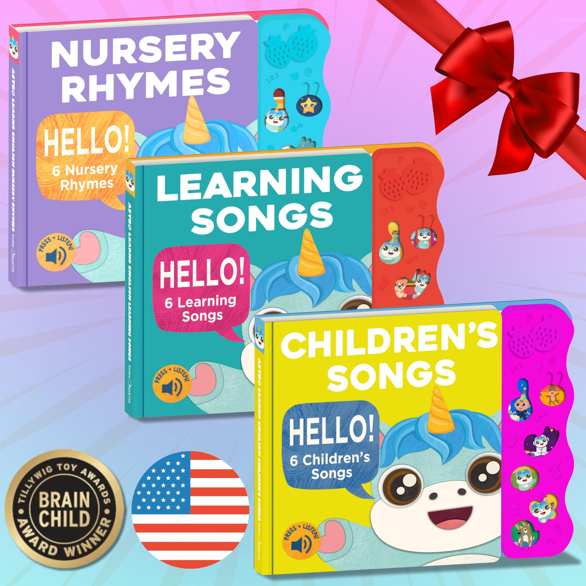 Astro Learns English singing activities support early vocabulary through familiar tunes.