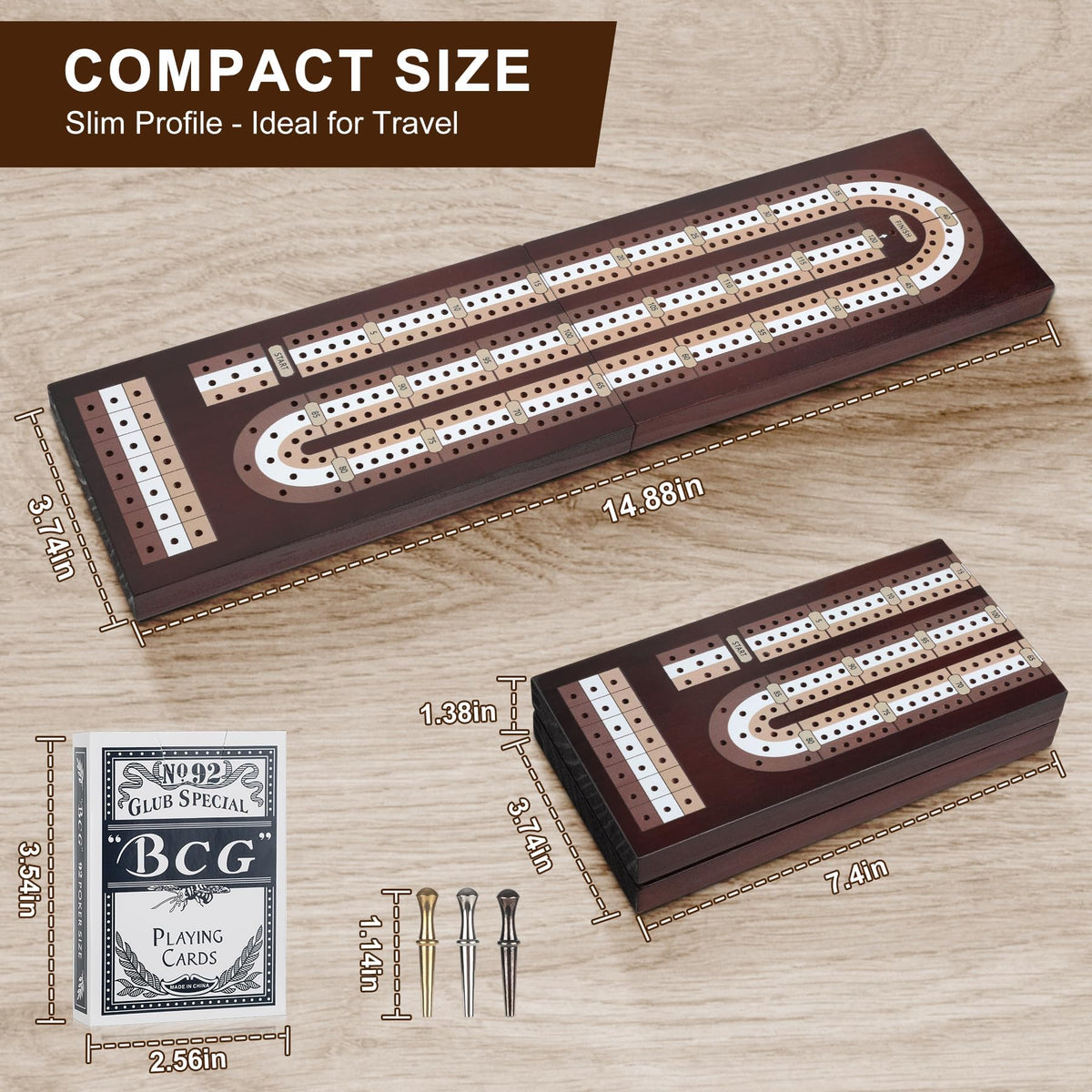 ASTROLIN cribbage deck included for quick, ready-to-play sessions