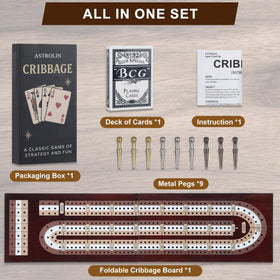 ASTROLIN gift-ready cribbage set for game-loving family and friends