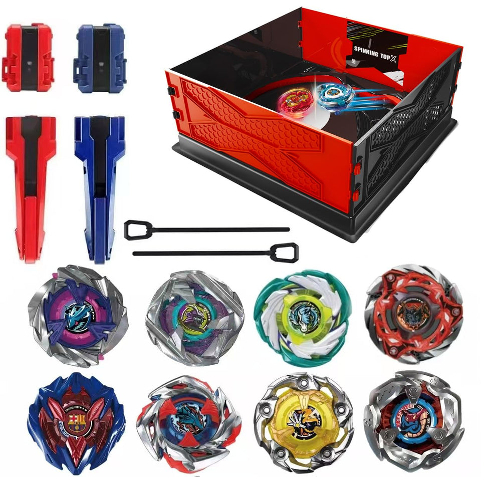 ASVEXKW Battling Set spinning-top close-up, durable ABS for energetic play.