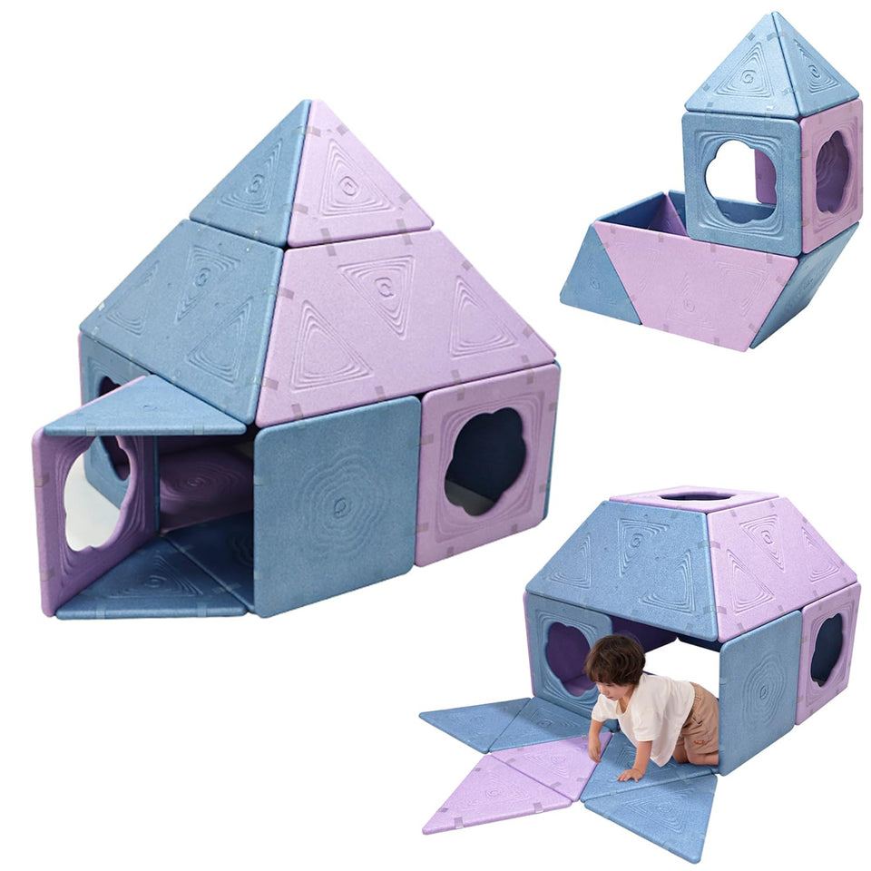 Asweets 18-piece magnetic fort panel 01 for easy, safe fort-building and imaginative play.