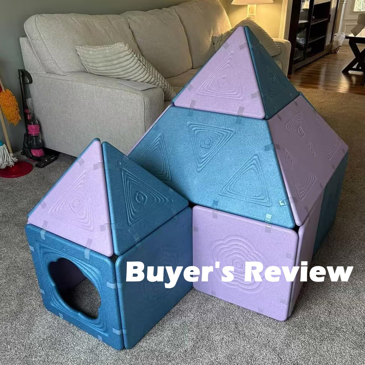 Asweets 18-piece magnetic fort panel 06 promotes spatial reasoning during play.