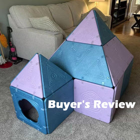 Asweets 18-piece magnetic fort panel 06 promotes spatial reasoning during play.