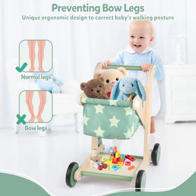 Asweets wooden walker with double function cart encourages imaginative play