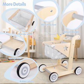 Asweets wooden walker with anti-slip wheels protects floors