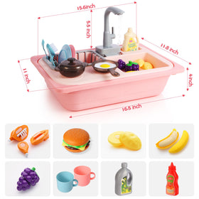 Asweets automatic water cycling system enables realistic, safe pretend water play.