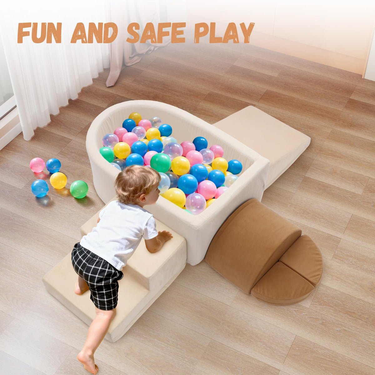 Asweets foam material provides gentle texture for toddlers.