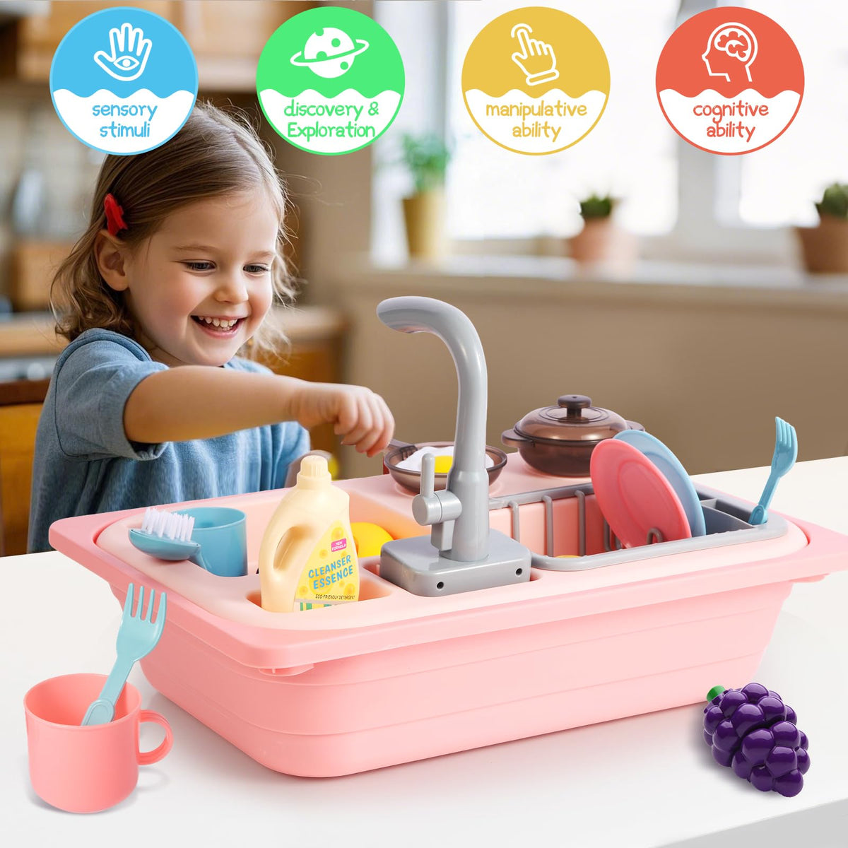 Asweets safe ABS plastic construction with smooth edges for curious toddlers.
