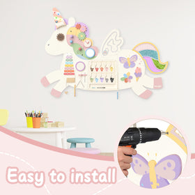 Asweets Unicorn Activity Wall panel featuring clock recognition for time concepts