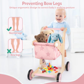 Asweets wooden wheels with rubber coating for smooth movement on pink walker