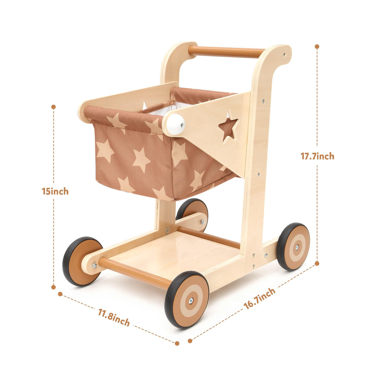 Asweets wooden wheels with rubber coating for smooth floors
