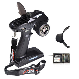 ATA HOBBY DUMBORC X6 transmitter top view highlighting ergonomic grip for precise control.
